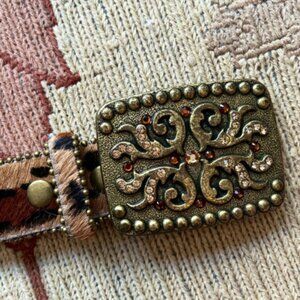 Leatherock Animal Print with Pink Crystal Belt.